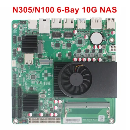 Placa base NAS 10G Intel i3-N305 N100 6 bahías 1*10G 2 * i226-V 2,5G 3LAN 2 * NVMe 6 * SATA3.0 1 * DDR5 Firewall seguridad ITX placa base