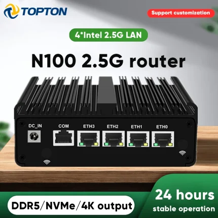 Ordenador Firewall Intel N100 de 12. a generación N6000 N5105 N5100, enrutador suave 4x 2,5G i226 LAN, Mini PC Industrial sin ventilador pfSense PVE ESXi
