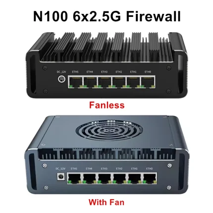 Dispositivo Intel N100 Firewall 6x2,5G i226-V Mini PC DDR5 Max 16GB 2xM.2 NVMe ordenador Industrial pfSense Router OPNsense Proxmox