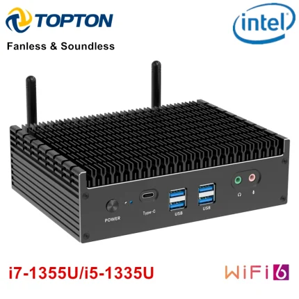 Topton-Mini PC sin ventilador, computadora para juegos, Windows 11, PCIE4.0 Dual, 2,5G, LAN, Tunderbolt 4, WiFi6, 13th Gen, Intel i7 1355U i5 1335U
