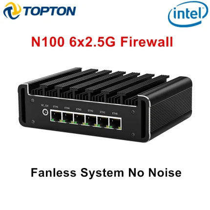 Enrutador de Firewall de 6x2,5G, Mini PC sin ventilador, Intel N100, i226-V, DDR5, NVMe, RJ45, COM, ordenador Industrial, pfSense, OPNsense, PVE