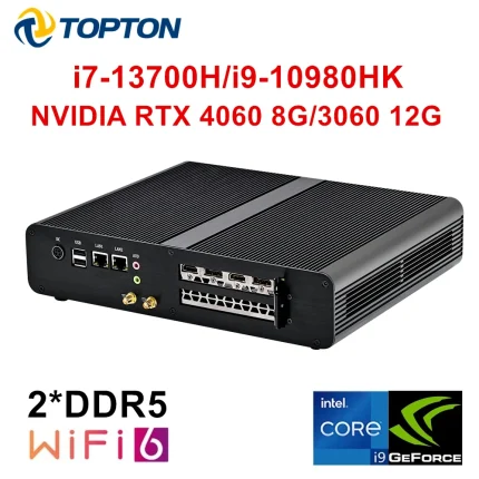Topton-Mini PC para juegos, Intel i7 13700H, i9 10980HK, NVIDIA RTX 4060, 8G, 3060, 12G, DDR5, DDR4, NVMe, Windows 11, WiFi6