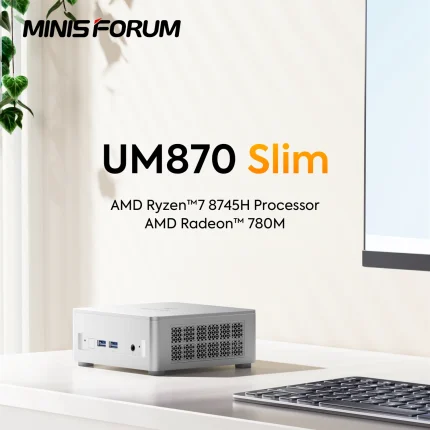 MINISFORUM Mini PC UM870 Slim AMD Ryzen 7 8745H R5 7640HS USB4.0 2 * DDR5 2 * PCIE4.0 2,5G LAN Windows 11 Mini ordenador Gamer WiFi6E