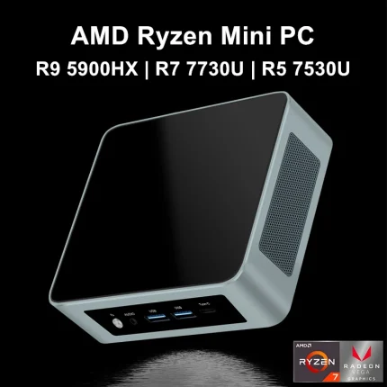 Topton barato AMD Mini PC Ryzen 9 5900HX R7 7730U R5 7530U 2xDDR4 NVMe 2xLAN Windows 11 Pro Mini ordenador de escritorio para juegos WiFi6E