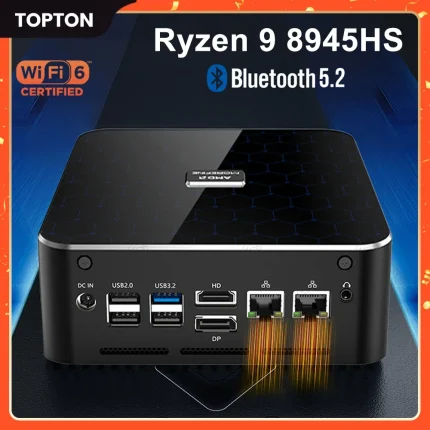 Topton M600 Rzyen 9 8945HS AMD AI Mini PC 5 8645HS 2xDDR5 2xPCIe4.0 2x2,5G LAN Windows 11 MINIPC ordenador de escritorio Gamer PC WiFi6