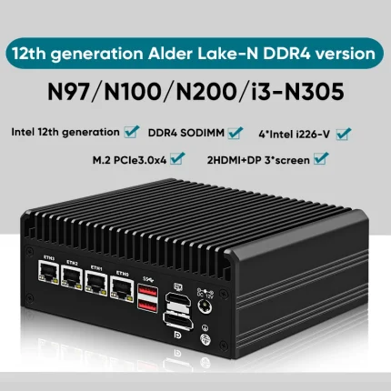 Enrutador de cortafuegos sólido Intel i3 N305 N100, Mini PC sin ventilador, 4 x i226-V, 2,5G, DDR4, PCIe3.0x4, MSATA 2 x HD + DP, NAS, pfSense, Proxmox, el más nuevo