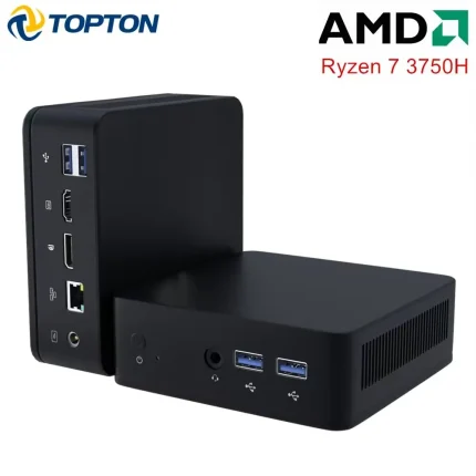 Topton-Mini PC AMD Ryzen 7, 3750H, 5, 3550H, Barebone, Windows 11, 2xDDR4, NVMe, Dual 4K, UHD, HTPC, WiFi, barato