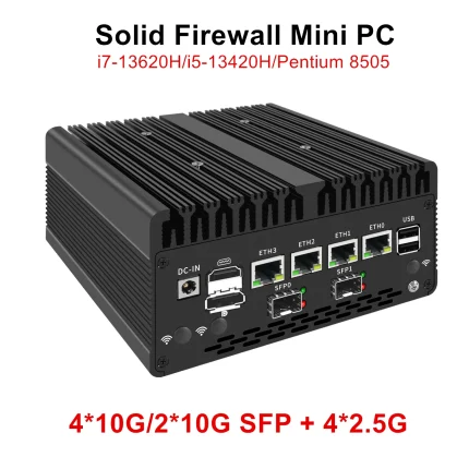 Topton nuevo Firewall Mini PC 4*/2*10G SFP + Intel i7 13620H 8505 4xi226-V 2,5G 2 * DDR5 NVMe ordenador Industrial servidor doméstico Proxmox